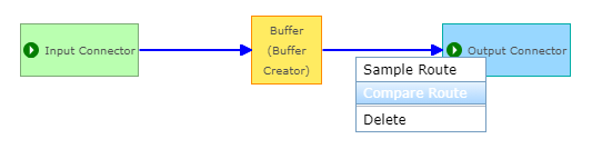 Second route selected in an example GeoEvent Service Second route selected in an example GeoEvent Service